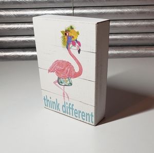 Wooden Flamingo sign